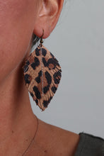 Load image into Gallery viewer, Lovely Leopard Leather Feather Earrings (4 sizes)