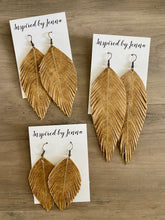 Load image into Gallery viewer, Buckskin Leather Feather Earrings (4 sizes)