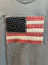Load image into Gallery viewer, American Flag patchwork t-shirt- Small