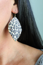 Load image into Gallery viewer, Chocolate Brown Leopard Leather Feather Earrings (3 sizes)