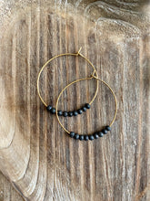 Load image into Gallery viewer, Modern Boho Small Hoop Earrings (Black)
