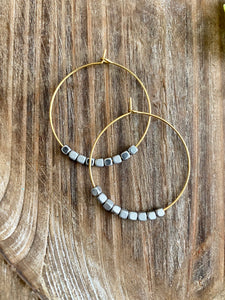Modern Boho Small Hoop Earrings (Silver)