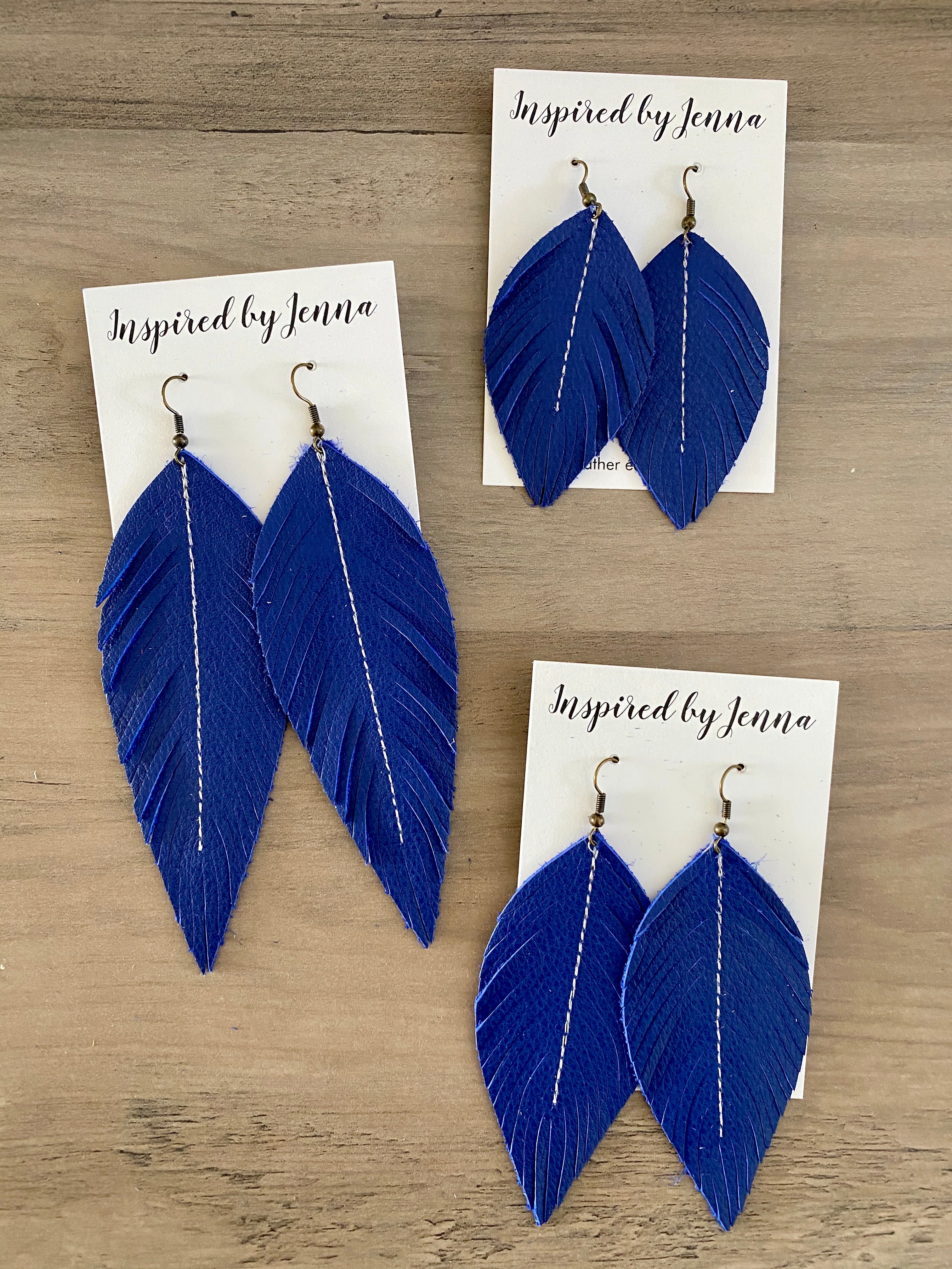 Colorful hot sale feather earrings