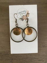 Load image into Gallery viewer, Mini Copper or Brass Sunrise Metal Treasure Earrings