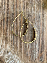 Load image into Gallery viewer, Modern Boho Drop Hoop Earrings (Gold)